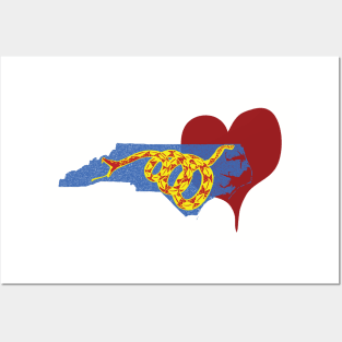 Love North Carolina Gadsen Snake Posters and Art